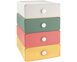 Solidchoice - Stapelbare Opbergdozen Set van 4 voor Bureau