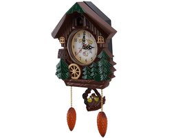 SolidChoice - Vintage Wandklok - Handgemaakte Houten Cuckoo Klok - Decoratie voor Woonkamer en Kantoor - Uniek Design - Tijdweergave - Geschikt voor I