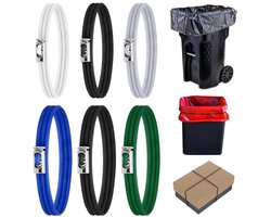 Solidchoice- Vuilnisbakbanden 6 Stuks - Verstelbare Rubber Banden - Grote/Kleine Maten - Duurzaam - Kleurrijke Rubber Benodigdheden - Voor Keuken/Badkamer - Vuilniszakbanden