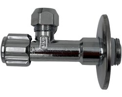Solidparts Hoekstopkraan Chroom met Rozet 1/2" x 10mm (3/8")