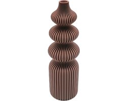 Solin 3D vaas - Terracotta - 20CM - Gestreept - 3D geprinte vaas - Geschikt voor kunst en droogbloemen