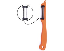 Solingen Dunschiller Dubbel Mes – voor Fruit- en Groenteschiller – Kunststof – Oranje