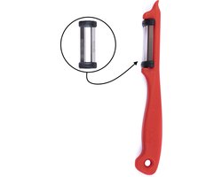 Solingen Dunschiller Dubbel Mes – voor Fruit- en Groenteschiller – Kunststof – Rood