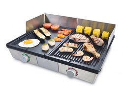 Solis Deli Grill 7951 Grill Apparaat - Bakplaat Electrisch - Grillplaat RVS - Xylan Anti-Aanbaklaag - Zilver/Zwart