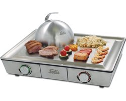 Solis Teppanyaki@Home 795 Grill Apparaat - Teppanyaki Bakplaat - Edelstaal Grillplaat van 49 x 39 cm - Zilver