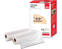 Solis Vacuumrollen - 20 x 600 cm - Geschikt voor Diepvries, Magnetron en Sous Vide Koken - BPA-Vrij - Drielaags Vacuum Rollen - Vacuumfolie Rollen - 2 Stuks