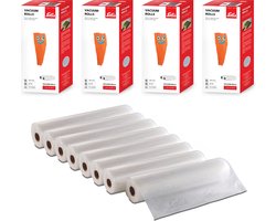 Solis Vacuumrollen 30 x 600 cm - Geschikt voor Diepvries, Magnetron en Sous Vide Koken - BPA-Vrij - Drielaags Vacuum Rollen - Vacuumfolie Rollen - 8 Stuks