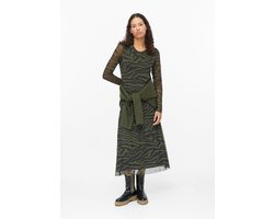 s.Oliver - female - Mesh-jurk met dierenprint en plooien