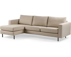 Sollin 3-zitsbank stof links/rechts beige
