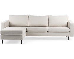Sollin 3-zitsbank stof links/rechts ivoor