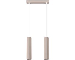 Sollux Lighting Hanglamp Karbon - GU10 - taupe - aluminium - 30x6.5x90cm