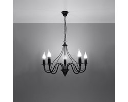 Sollux Lighting Kroonluchte Minerwa - 80x60x60cm - E14 - zwart - staal