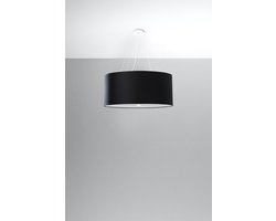 Sollux Lighting Kroonluchte Otto - 115x60x60cm - E27 - zwart - stof/glas/staal