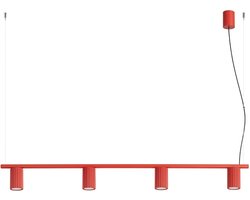 Sollux Lighting Kroonluchter Karbon - GU10 - rood - aluminium - 122x6.5x212cm