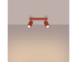 Sollux Lighting Plafondlamp Karbon - 16.5x30x6.5cm - GU10 - rode oker - aluminium