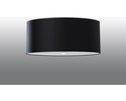 Sollux Lighting Plafondlamp Otto - 35x70x70cm - E27 - zwart - stof/glas/staal