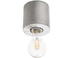 Sollux Lighting Plafondlamp Salgado - 10x10x10cm - E27 - grijs - concreet