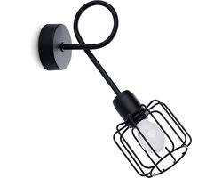 Sollux Lighting Wandlamp Beluci - 30x15x28cm - E14 - zwart - staal