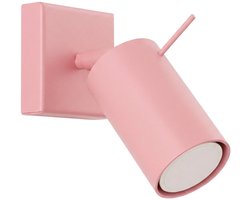 Sollux Lighting Wandlamp RING - GU10 - roze - staal - 8x16x8cm