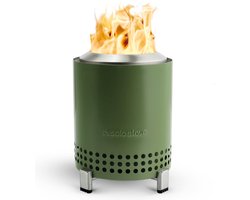 Solo Stove Mesa Vuurplaats voor op tafel met standaard | Rookarm minivuur voor in de stad en voorsteden, Werkt op pellets of hout, veilig, roestvrij staal, met reistas, 17,5 x 13 cm, 635 g, Groen