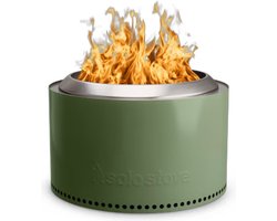 Solo Stove Yukon-Vuurkorf 2.0 - Olijf Groen - Rookvrije Vuurplaats - Houtverbranding - Met Uitneembare Aslade, 304 Roestvrijstaal, 68,5 x 43 cm, 18,3 kg