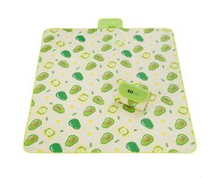 Solud® Picknickkleed 200x200cm Waterdicht Avocado Patroon - Buitenkleed - Strandlaken - Buitentapijt - Tuintapijt - Strandmat