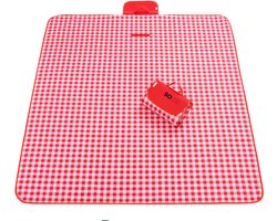 Solud® Picknickkleed 200x200cm Waterdicht Rood - Buitenkleed - Strandlaken - Buitentapijt - Tuintapijt - Strandmat