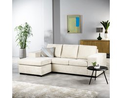 Soluna 3-zitsbank stof links/rechts beige