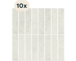 Solusia Zelfklevende Plaktegels - Beige – 10 Hoogwaardige Plaktegels voor Wand – Waterdichte Wandpanelen voor Keuken, Badkamer en Toilet – 30 x 30 cm – Makkelijk aan te brengen - Tegeltjes Tegelstickers