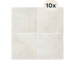 Solusia Zelfklevende Plaktegels - Beige – 10 Luxe Plaktegels voor Wand – Waterdichte Wandpanelen voor Keuken, Badkamer en Toilet – 25,4 x 25,4 cm – Makkelijk aan te brengen - Tegeltjes Tegelstickers Vierkant
