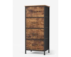 Solvix Ladekast – Opbergkast – Opbergkasten met Deuren – Dressoir met 4 Lades – Staal en MDF – Compact – 30×39,6×95,2 cm – Voor Woonkamer en Slaapkamer