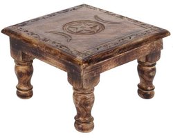 Something Different Altaar tafel Triple Moon met snijwerk - handgemaakt - (hxbxd) ca. 21cm x 30cm x 30cm