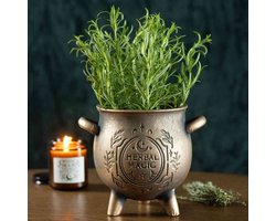 Something Different - Herbal Magic Bronze Effect Terracotta Cauldron Plantenpot - Bronskleurig