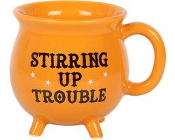Something Different Mok/beker Stirring Up Trouble Ceramic Orange Cauldron Oranje
