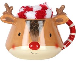 Something different - Reindeer Mug and Socks Set - mok - kerst mok - kerstmok - kerst cadeau - gift set