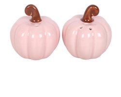 Something Different Roze Pompoen Zout- en Peperstel – Herfst Zout- en Peperstrooiers – Keramisch Pompoen Design – Set van 2