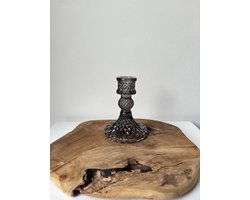 Sommerfield kandelaar - grijs - glas - kaarsenhouder - cadeau - cadeautip - woonaccessoires - wonen