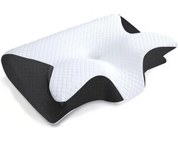 Somnura® Hoofdkussen - Tegen Nekklachten - Rugklachten - Vlinder - Vlinderkussen - Buikslaper - Zijslaper - Anti Snurk Kussen - Antisnurk - Slaapapneu - CPAP - Memory - Traagschuim - Foam - Anti Snurk - Kussen - Rugslaper