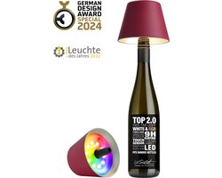 Sompex Flessenlamp " TOP " met houdbare kurk 2.0 | Led| Bordeaux - indoor / outdoor - oplaadbaar | RGB