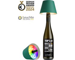 Sompex Flessenlamp " TOP " met houdbare kurk 2.0 | Led| Groen - indoor / outdoor - oplaadbaar | RGB
