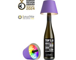 Sompex Flessenlamp " TOP " met houdbare kurk 2.0 | Led| Paars - indoor / outdoor - oplaadbaar | RGB