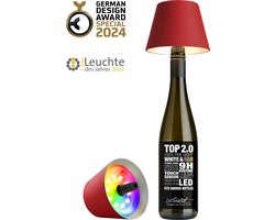 Sompex Flessenlamp " TOP " met houdbare kurk 2.0 | Led| Rood - indoor / outdoor - oplaadbaar | RGB