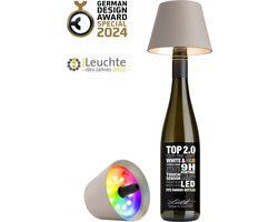 Sompex Flessenlamp " TOP " met houdbare kurk 2.0 | Led| Sand - indoor / outdoor - oplaadbaar | RGB