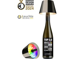 Sompex Flessenlamp " TOP " met houdbare kurk| 2.0 Led| Space Grey - indoor / outdoor - oplaadbaar | RGB