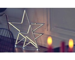 Sompex LED - Ster - Vloerlamp / Tafellamp -Chroom - Hoogte 33 cm