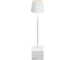 Sompex | Tafellamp Dennis | Wit | Accu | Dimbaar / 29,5cm hoog / tafellamp / ideaal zonder snoer / oplaadbaar met bijgeleverde kabel / kan zonder snoer overal neergezet worden