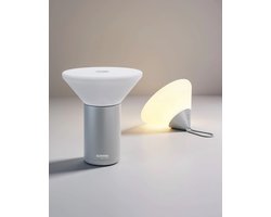 Sompex | Tafellamp Mikono | Grijs / Zilver | Accu | Dimbaar/ oplaadbaar / te gebruiken als tafellamp maar ook als hanglamp / ideaal voor camping / buiten / op reis