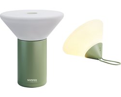 Sompex | Tafellamp Mikono | Olijf groen | Accu | Dimbaar/ oplaadbaar / te gebruiken als tafellamp maar ook als hanglamp / ideaal voor camping / buiten / op reis