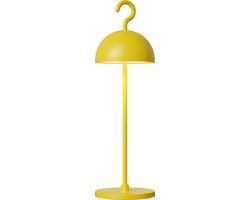 Sompex Tafellamp of hanglamp Hook | Led | Geel - indoor / outdoor / voor binnen en buiten met oplaadkabel USB  - 2700-3000k - kleur in warm of koel wit instelbaar - Design accu(tafel)lamp