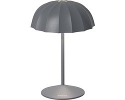 Sompex Tafellamp Ombrellino | Led | Antraciet/Grijs - indoor / outdoor / voor binnen en buiten met oplaadstation USB voor draadloos opladen - 2700-3000k - kleur in warm of koel wit instelbaar - Design acculamp